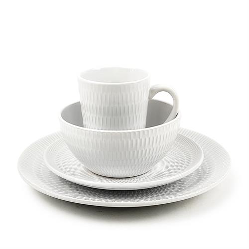 solid glaze embossed dinner set