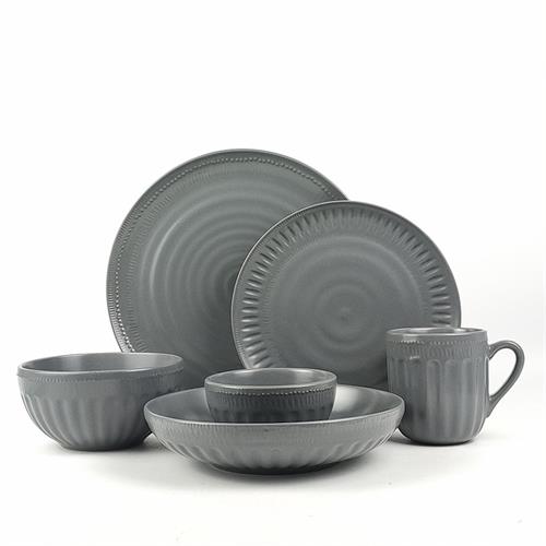 new embossed stoneware dinner set