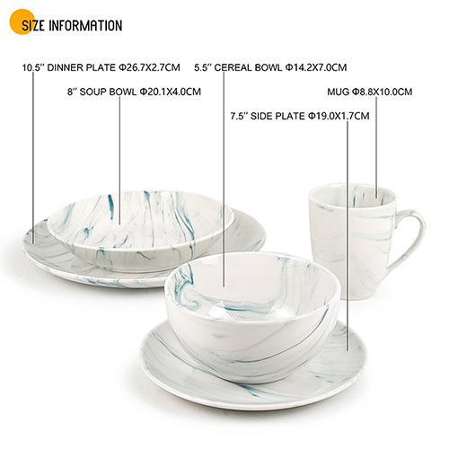 marble glazed porcelain dinnerset