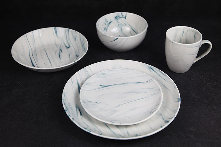 marble glazed porcelain dinner set