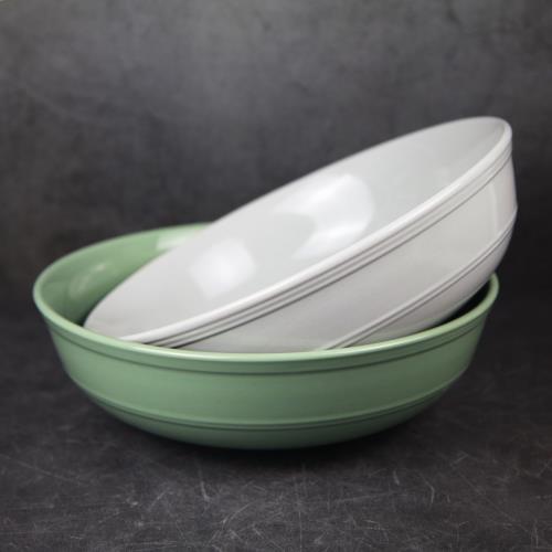 solid glazed embossed salad bowl