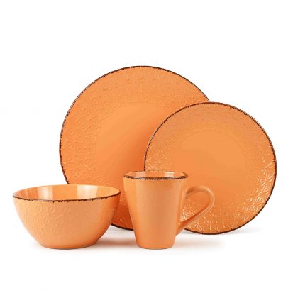 embossed stoneware dinner set