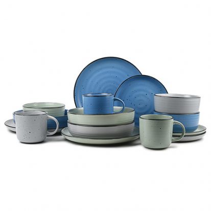 ripple round dinner set with speckle