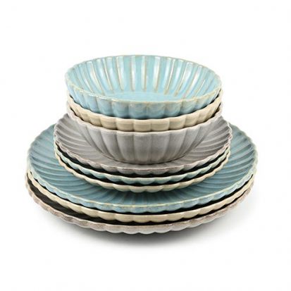 reactive glaze scalloped shape dinnerset