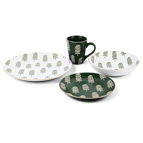 12 pcs dinnerware set with tree printing