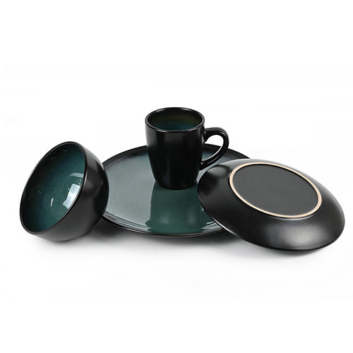 stoneware reactive dinner set