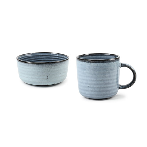 ripple blue dinnerware set