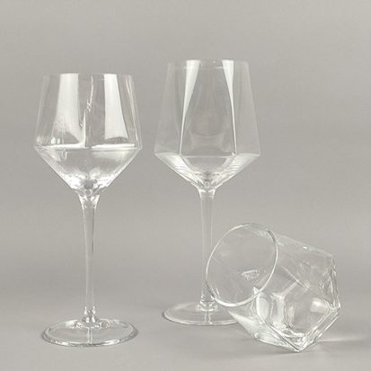 diamond shape glass goblet for sale