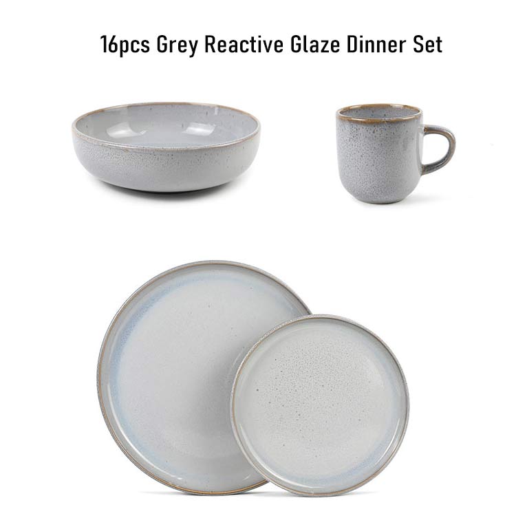 grey reactive glaze dinner set