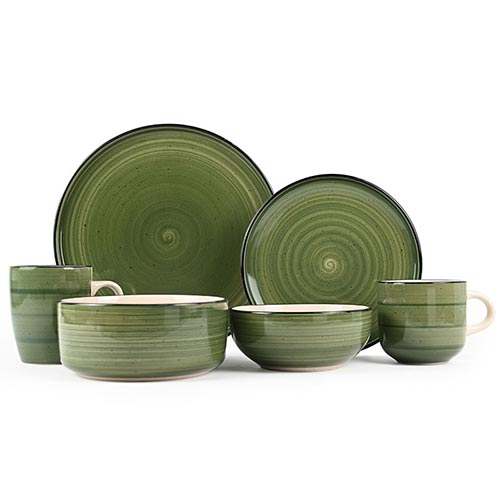 hand-painted color rim lime dinner set