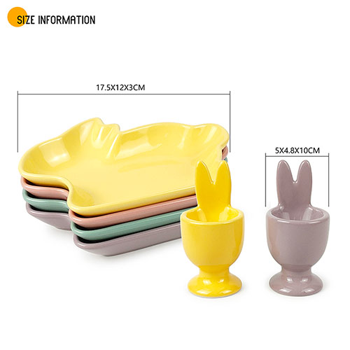 wholesale bunny shape ceramic plate set