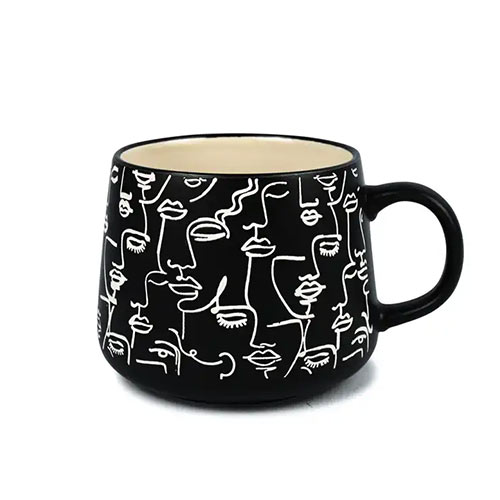 black silk screen printing ceramic mugs