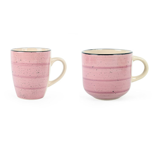 color rim rose dinner mugs