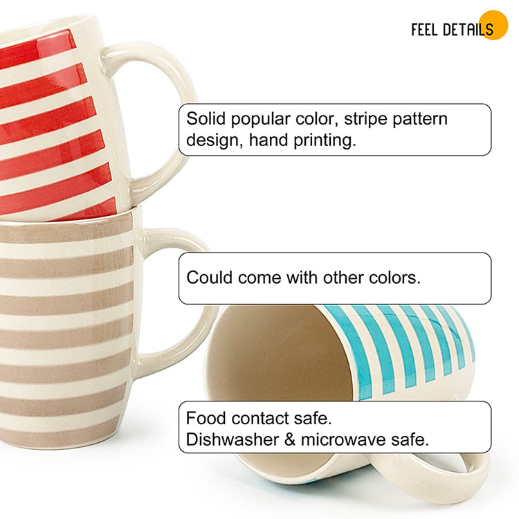 stripe pattern ceramic mugs