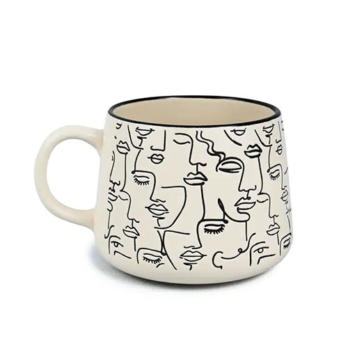 white silk screen printing ceramic mugs