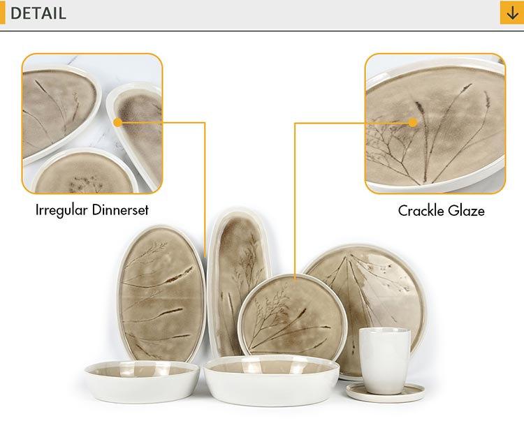 irregular shape flat bottom dinnerware